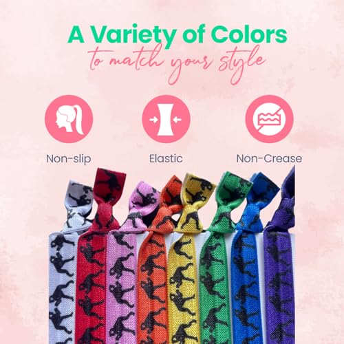 Sportybella No Crease Elastic Hair Ties – 8 Pack, Stretchable Ponytail Holders for Thick Hair
