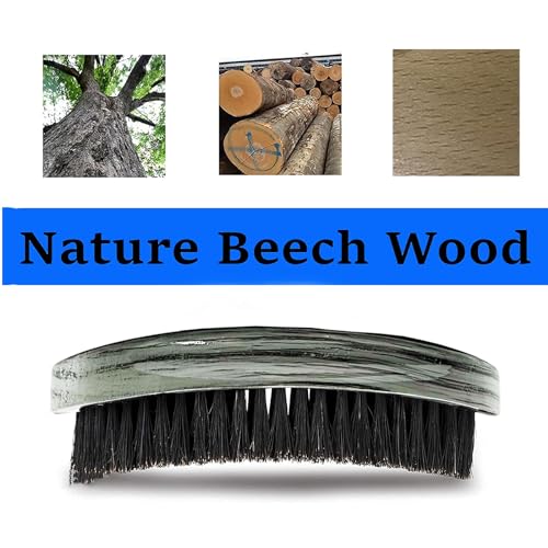 Terrilee Palm Wave Brush - Curved Medium Boar Bristle 360 Wave Brush