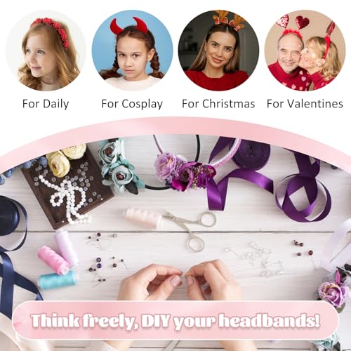 2Pcs Wide Satin Headbands - Soft Non-Slip Hairbands for Women