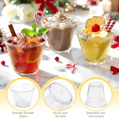 Glowserve 9 oz Clear Disposable Plastic Cocktail Cups - 50 Pack