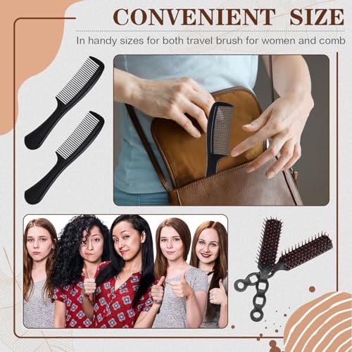 SiliFine 24 Pcs Black Hair Brush and Comb Set for All Hair Types
