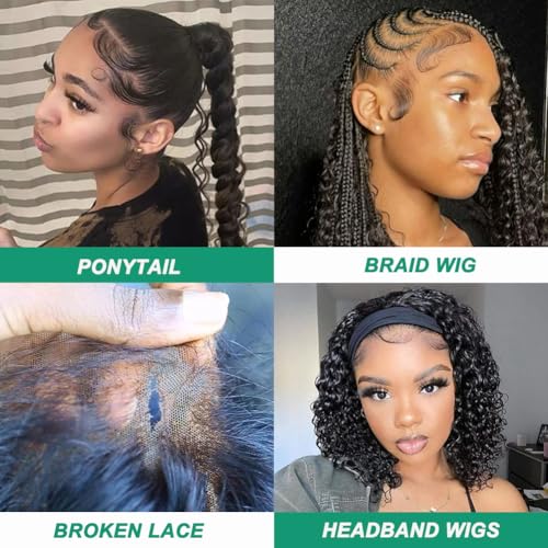 TRIPYGO HD Lace Baby Hair Edges Stripes - 2 Pcs V, Natural Black