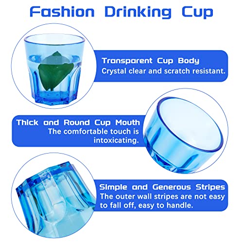 Unbreakable Acrylic Drinking Glasses Set of 6 - Colorful Tumblers for Kids & Parties