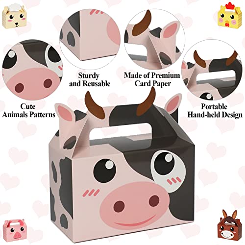 Farm Animal Party Favor Boxes - 12 Pack for Birthday & Baby Showers