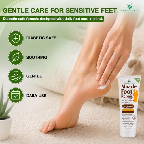 Miracle of Aloe UltraAloe Foot Cream 9 oz Pack of 2 with Hand Repair