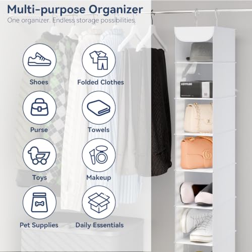 Whitmor 8-Shelf Hanging Shoe Organizer - Space-Saving Closet Rack