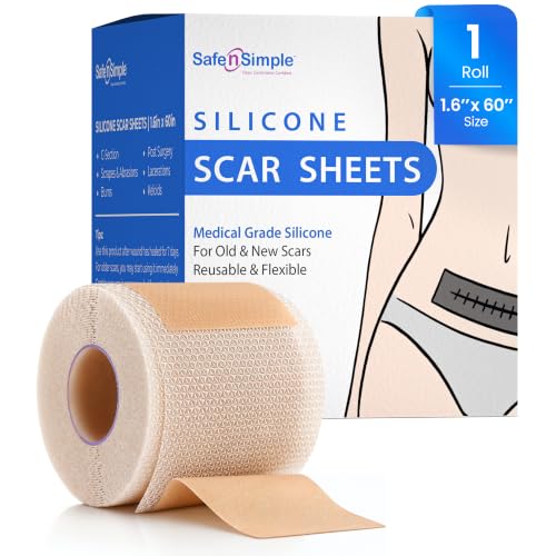 Safe n' Simple Silicone Scar Tape, Sheets - 1.6" x 60" Roll