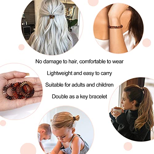 JessLab Amber Spiral Hair Ties - 20 Pack Traceless, No Crease Ponytail Holders for Girls & Women