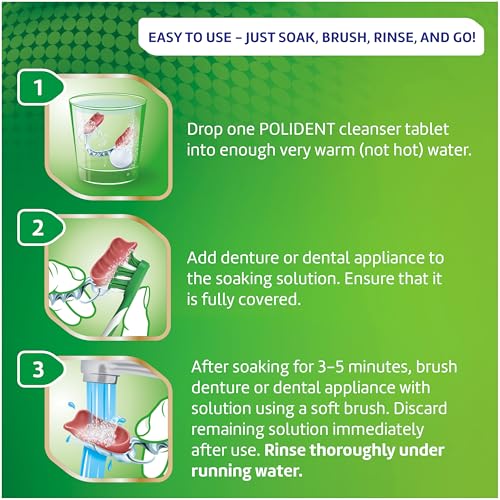 Polident 3 Minute Antibacterial Dental Appliance Cleaner Tablets - 90 Count