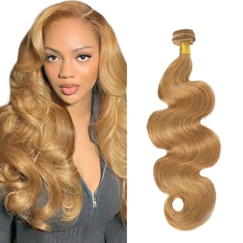 JUIOKAOO Body Wave Hair Bundle 16 Inch Color #27 Honey Blonde Remy Hair Extensions