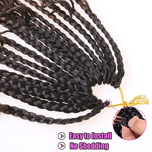 COOKOO 10 Inch Boho Goddess Box Braids Crochet Hair - 8 Pack Pre-looped
