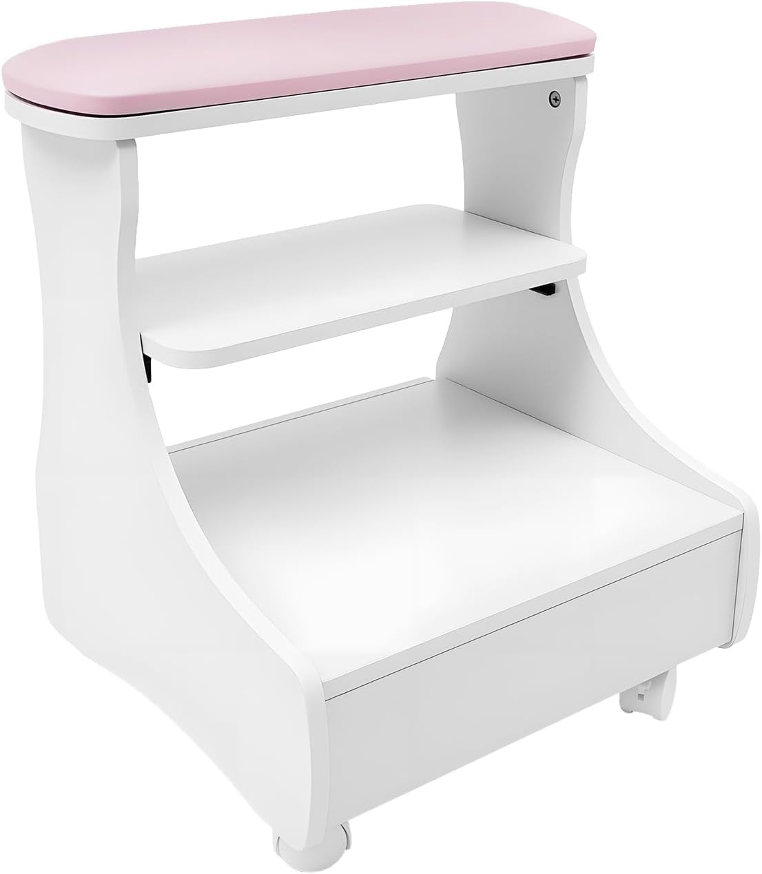 Portable Foot Rest Pedicure Trolley - 4 Wheels with Brakes | Spa Cart with Drawer for Salons & Home (Black)