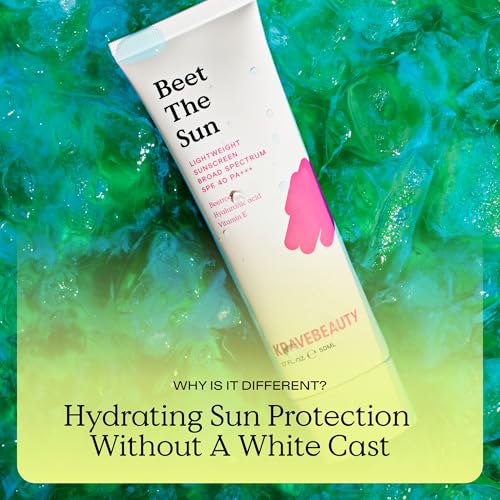 KraveBeauty Beet The Sun SPF 40 PA+++ Sunscreen 50mL - Lightweight, Hydrating, Sensitive Skin