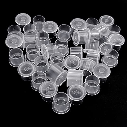 300PCS Disposable Tattoo Ink Cups - 14mm Plastic Pigment Caps