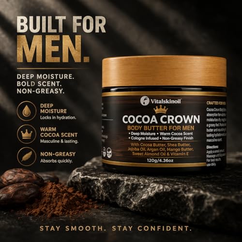 Cocoa Crown Cologne-Infused Body Butter for Men - Shea & Cocoa Moisturizer