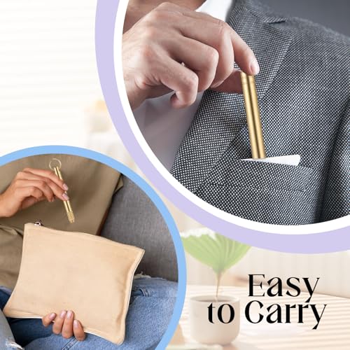 2-Pack Brass Ear Wax Removal Tools with Key Ring - Portable Ear Scoops