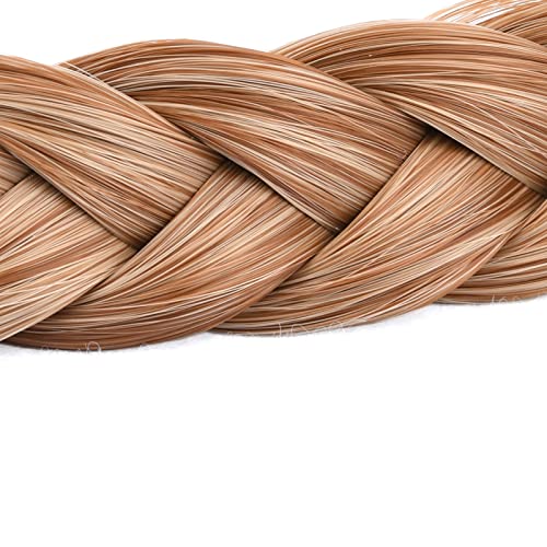 BOBIYA Chunky Braided Headband - Synthetic Hair Plaited Band, Strawberry Blonde