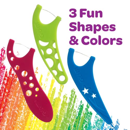 GUM Crayola Kids Floss Picks with Fluoride, Grape Flavor - 75 Count (Pack of 6)
