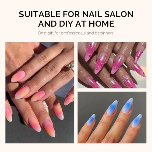 MelodySusie 100Pcs Nail Sponges with Grabbing Pen for Ombre Art
