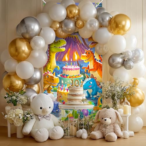 Dinosaur Birthday Door Cover - Jungle Party Decor 35x71 Inch