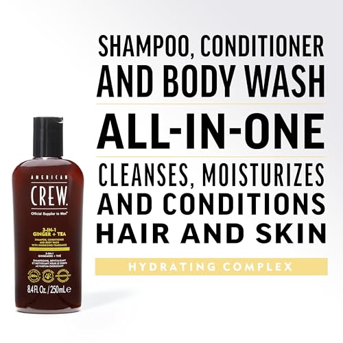 American Crew 3-in-1 Shampoo & Body Wash - Ginger + Tea, 8.4 fl oz