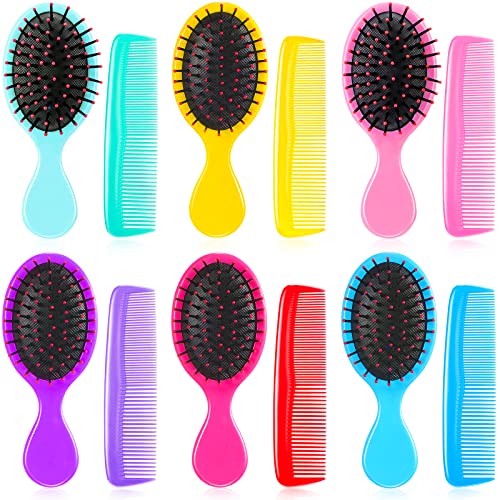 Epakh 12-Piece Hair Brush Comb Set with Stylish Colors for Detangling & Styling - Travel Friendly Mini & Wide Tooth