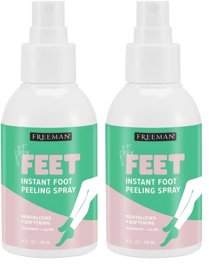 Freeman Flirty Feet Coconut & Aloe Instant Foot Peeling Spray - 4 fl. oz. (Pack of 2)