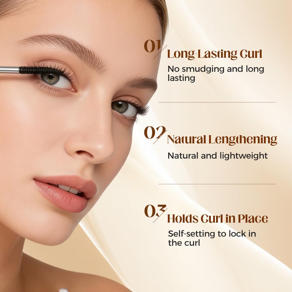 Waterproof Mascara, 2026 New Metal Wand Mascara with Waterproof Quick Drying Formula, Volumizing Lengthening and Curling for Natural 3D Lashes and Definition (Black,2PCS)