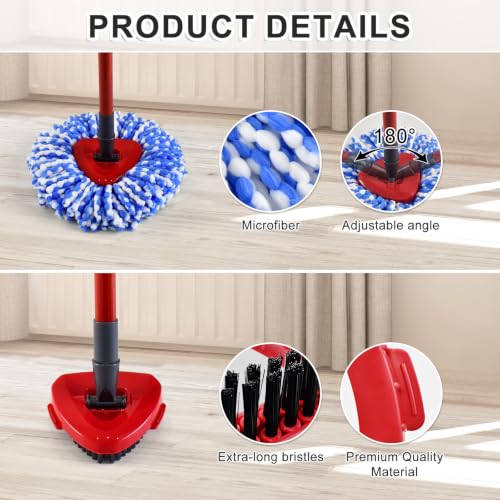 O-Cedar Spin Mop Replacement Heads Set with Scrub Brush - 3 Pack