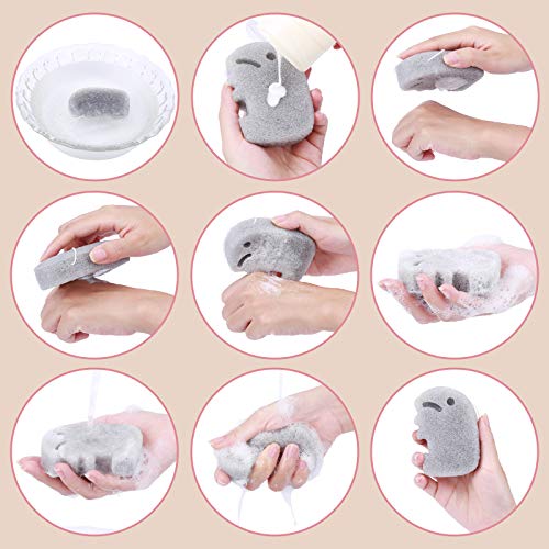 Set of 5 Konjac Baby Bath Sponges for Infants & Toddlers - Safe Plant-Based Shapes