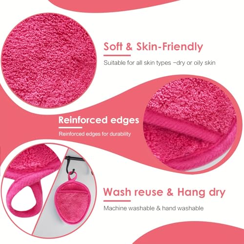 VIcolour Reusable Makeup Remover Pads - 12 Multicolor Washable Cloths
