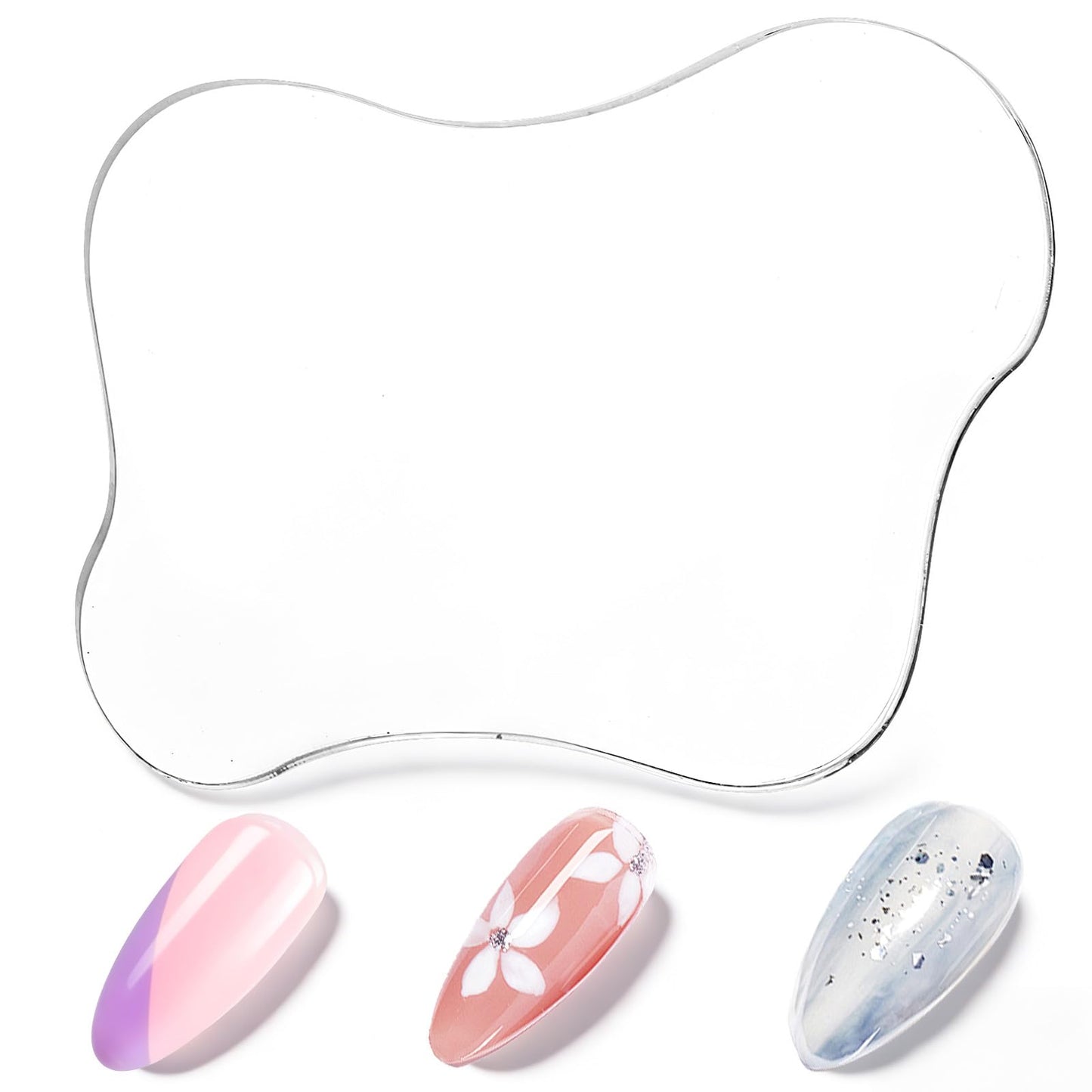QFGasre Nail Art Palette Nail Polish Palette Nails Painting Mixed Color Pallet Acrylic Makeup Mixing Plate Cosmetic Mixing Tools for Nails Art Transparent Manicure Tray for Beauty Salon