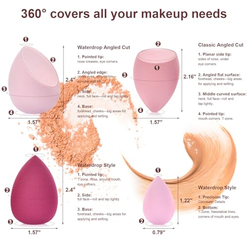 16PCS Makeup Sponge Set - Triangle Powder Puffs & Blenders