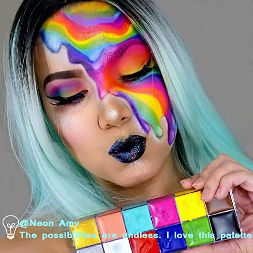CCbeauty 12-Color Professional Oil-Based Face and Body Paint Palette Kit