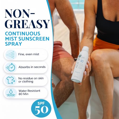 Aloe Up White Collection SPF 50 Sunscreen Spray 5.5 oz - Spa Collection