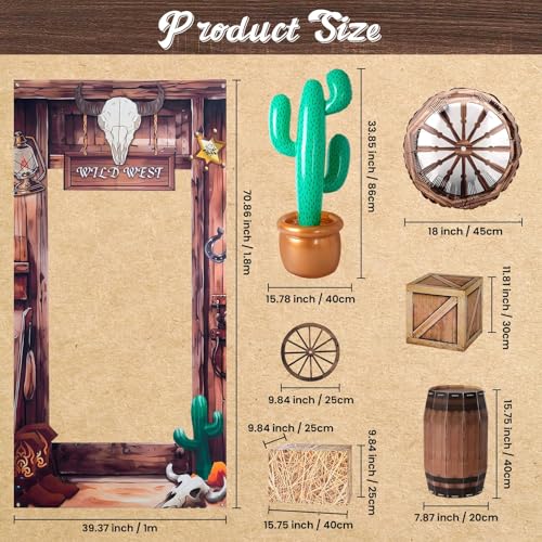 11-Piece Western Cowboy Party Decorations Set for Birthdays