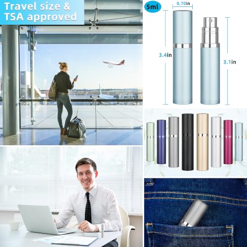 Qavhun 5ml Refillable Perfume Atomizer - 2-Pack Leakproof Travel Bottle