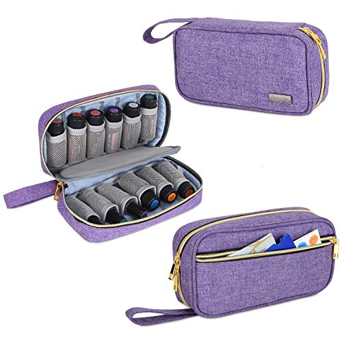 LUXJA Essential Oil Case - Holds 12 Bottles, Purple