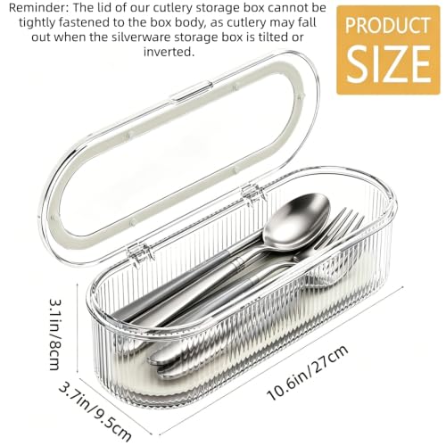 Flatware Tray with Lid - Durable Utensil Organizer for Easy Storage
