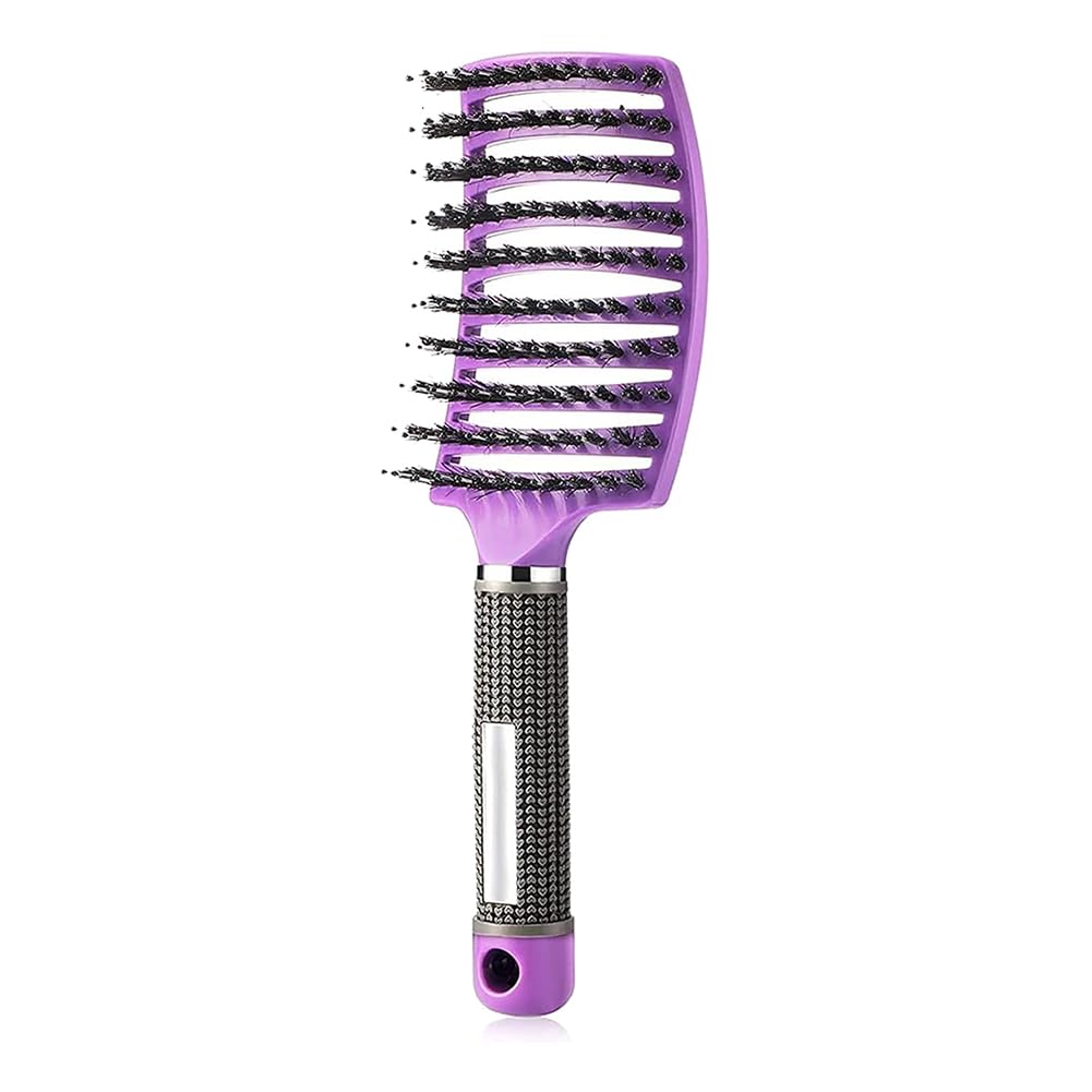 Ultra Detangling Brush - Magical Hairbrush for Wet or Dry Hair | Fast Drying, Massage Design (Pink & Purple)