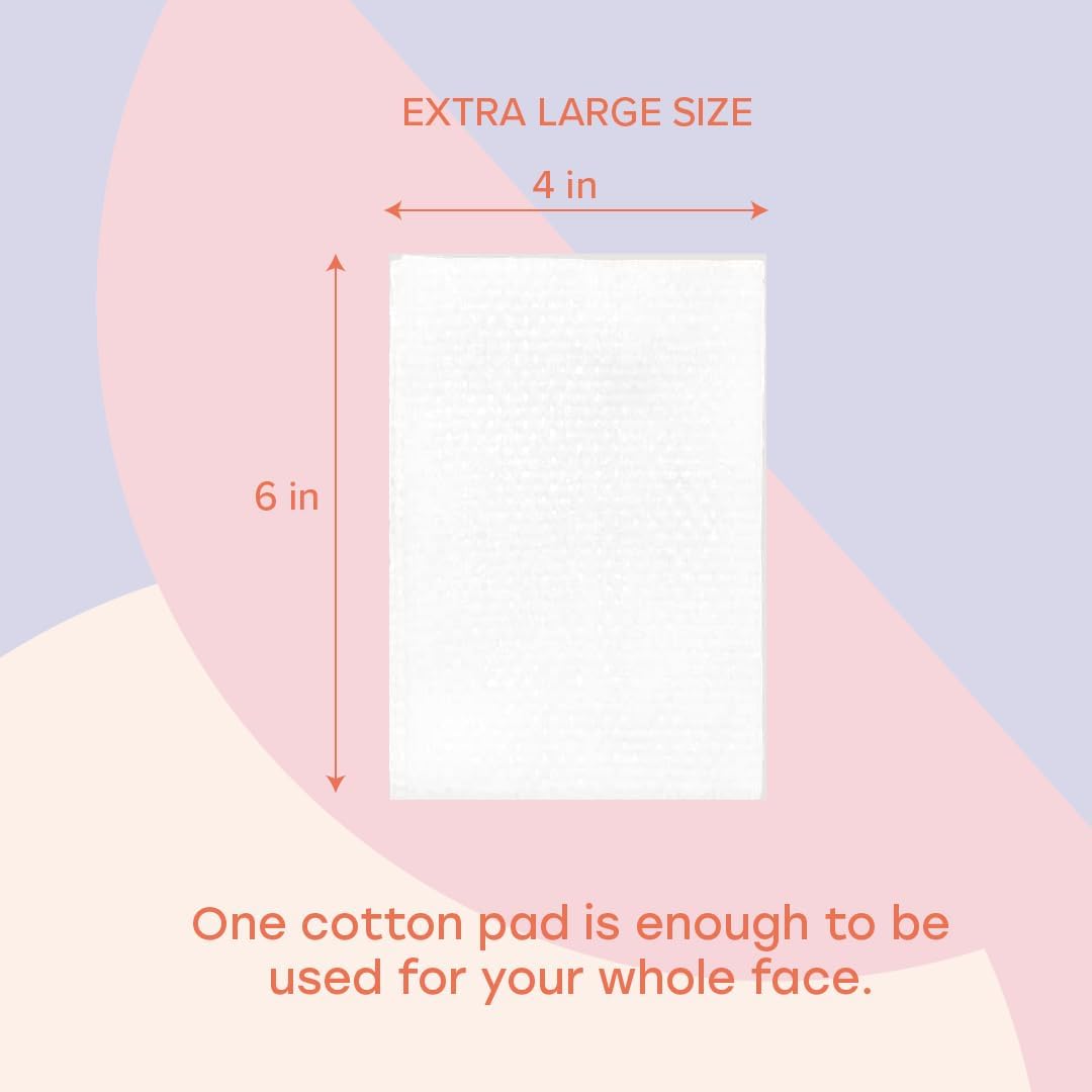 Naked Cotton Classic Pads - Premium 100% Cotton Toner & Makeup Remover | Unbleached, Lint-Free, Extra Soft | 100 Count