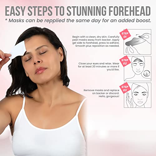 MISS SPA Hydrating Forehead Wrinkle Patches - Anti-Aging Serum Hydrogel Mask, 4 Patches