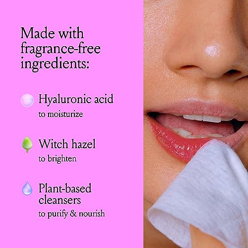Billie Wonder Wipes - Makeup-Removing Face Wipes, 25 Count (Pack of 2) - Hyaluronic Acid & Witch Hazel
