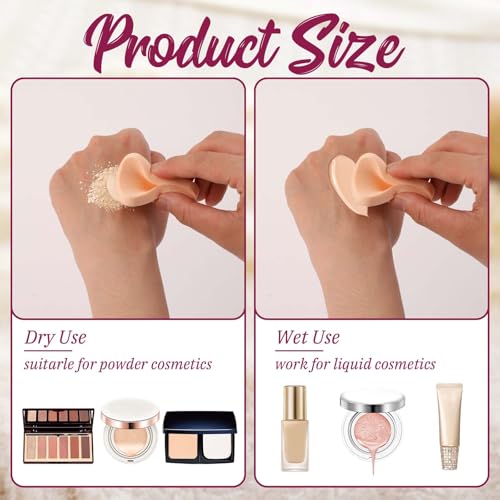 12-Pack Round Makeup Sponges for Foundation & Concealer - Skin Color