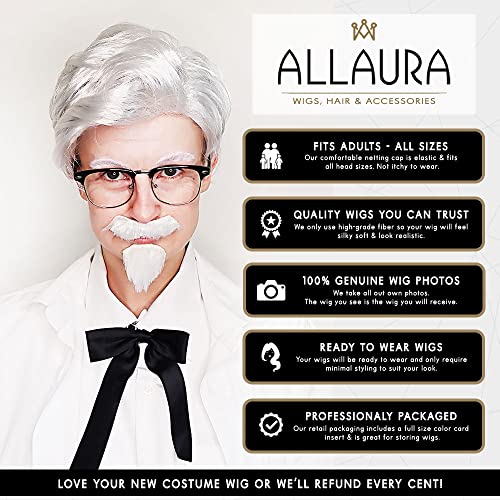 Colonel Sanders Costume Wig & Beard Set – Realistic Adult Cosplay Outfit