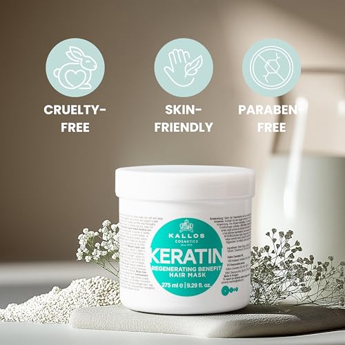 Kallos KJMN Keratin Hair Mask 9.29 Fl Oz - Deep Nourishing & Repairing for Damaged Hair (Pack of 1)