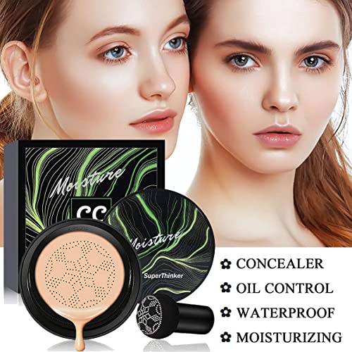 SuperThinker 2 PCS Natural Air Cushion CC Cream Foundation & Concealer Set