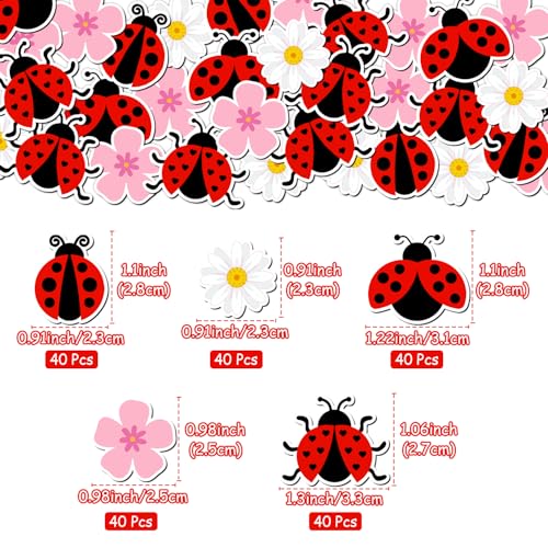 200pcs Ladybug Confetti Decorations for Parties & Showers
