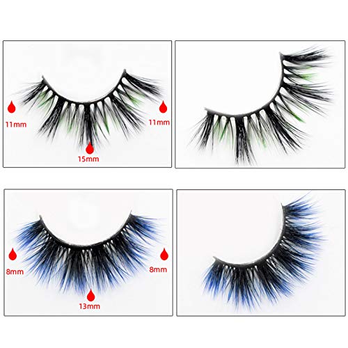 DAODER 7 Pairs Colored False Eyelashes 15mm Wispy Faux Mink Dramatic Eye Makeup
