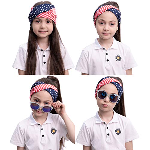 JOYIN Patriotic US Flag Headband & 4 Leather Earrings 4th of July Party Accessories